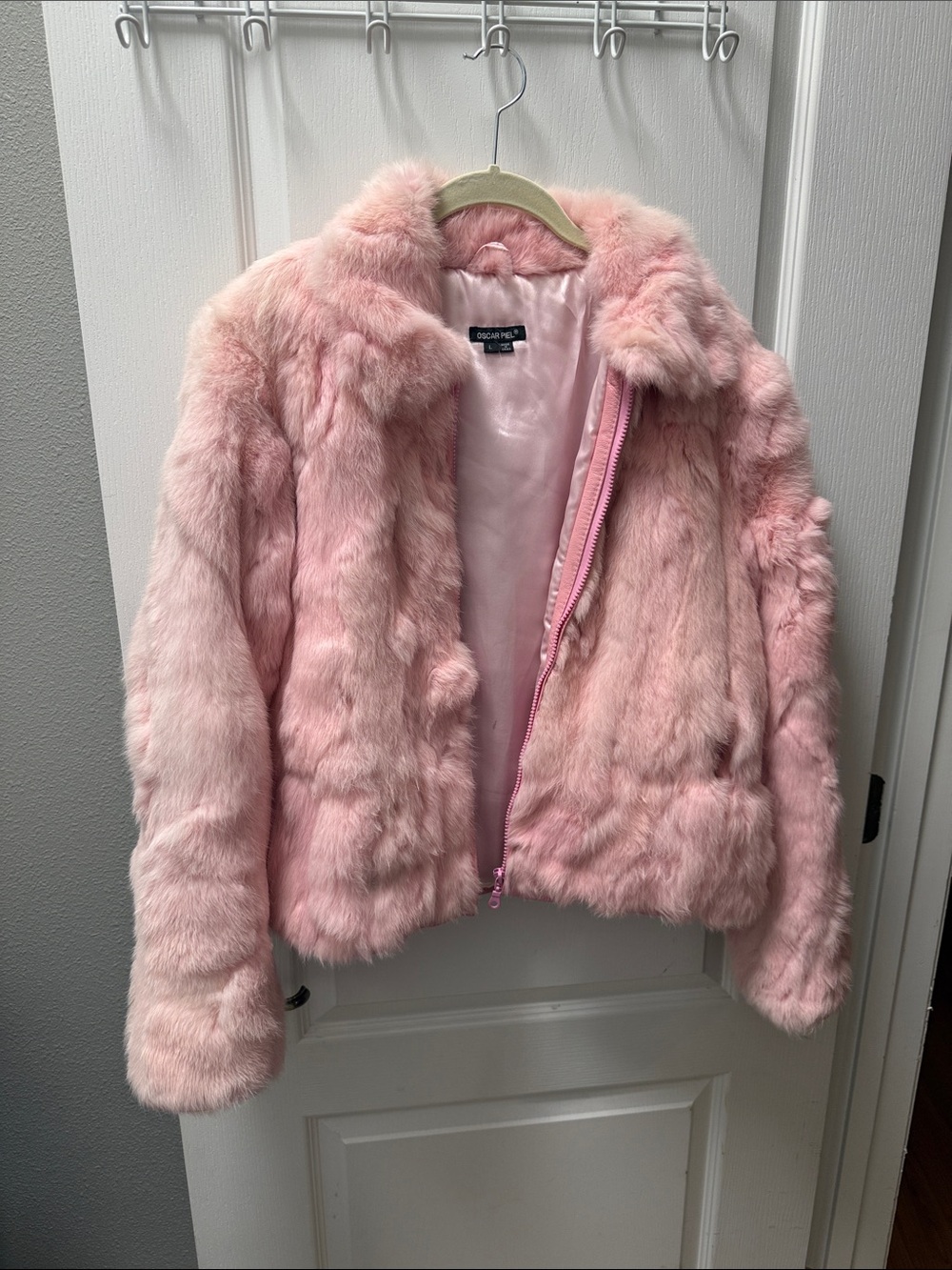 Oscar Piel Soft Pink Fur Jacket
